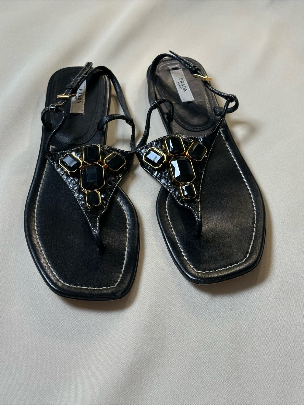Prada Milano Black Python Embellished size 40 - Picture 5 of 8